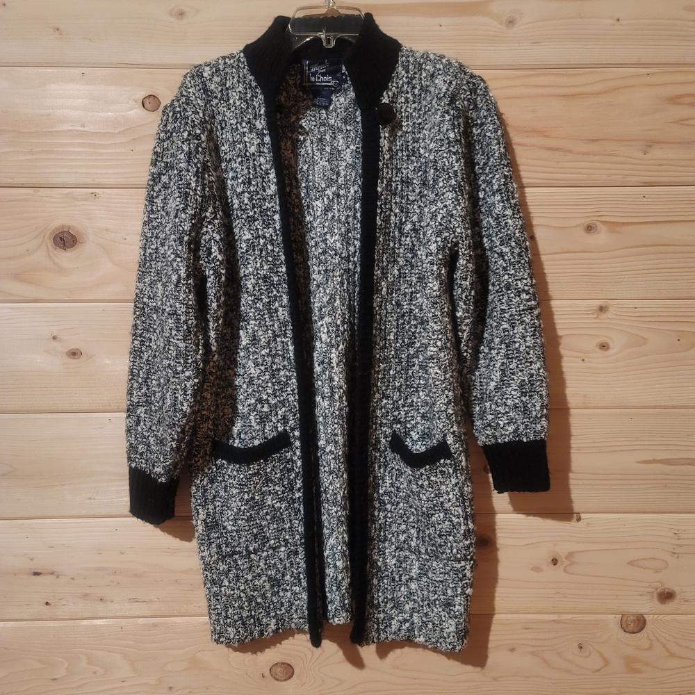 Vintage Monto Par Le Chois Knitted Sweater Coat Women's Size M 21x33